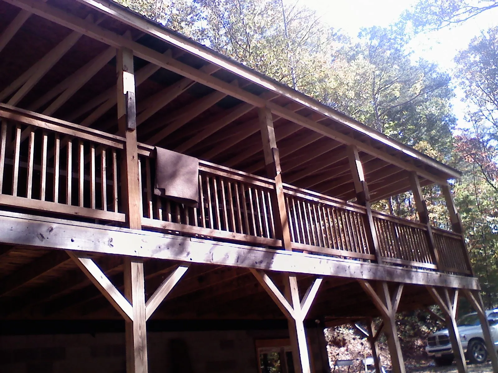 Timber framing under a new elevated porch and deck — Roof Leak Repair in Bells by Roofing Brothers